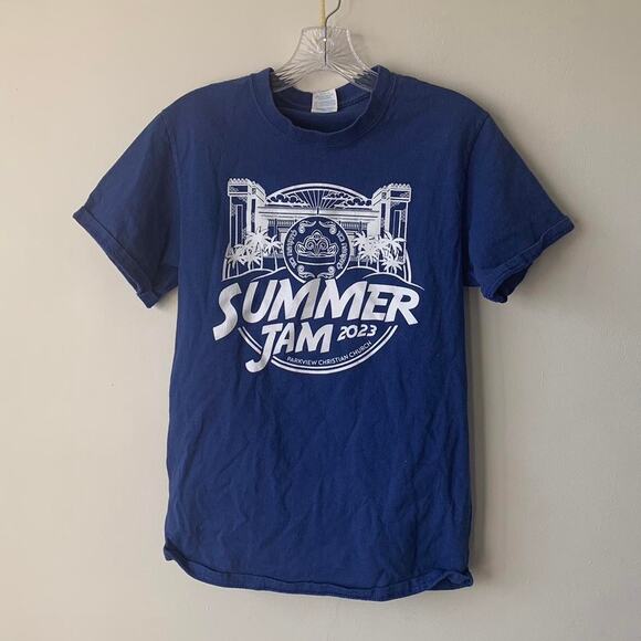 Blue tshirt featuring summer jam - Picture 2 of 6
